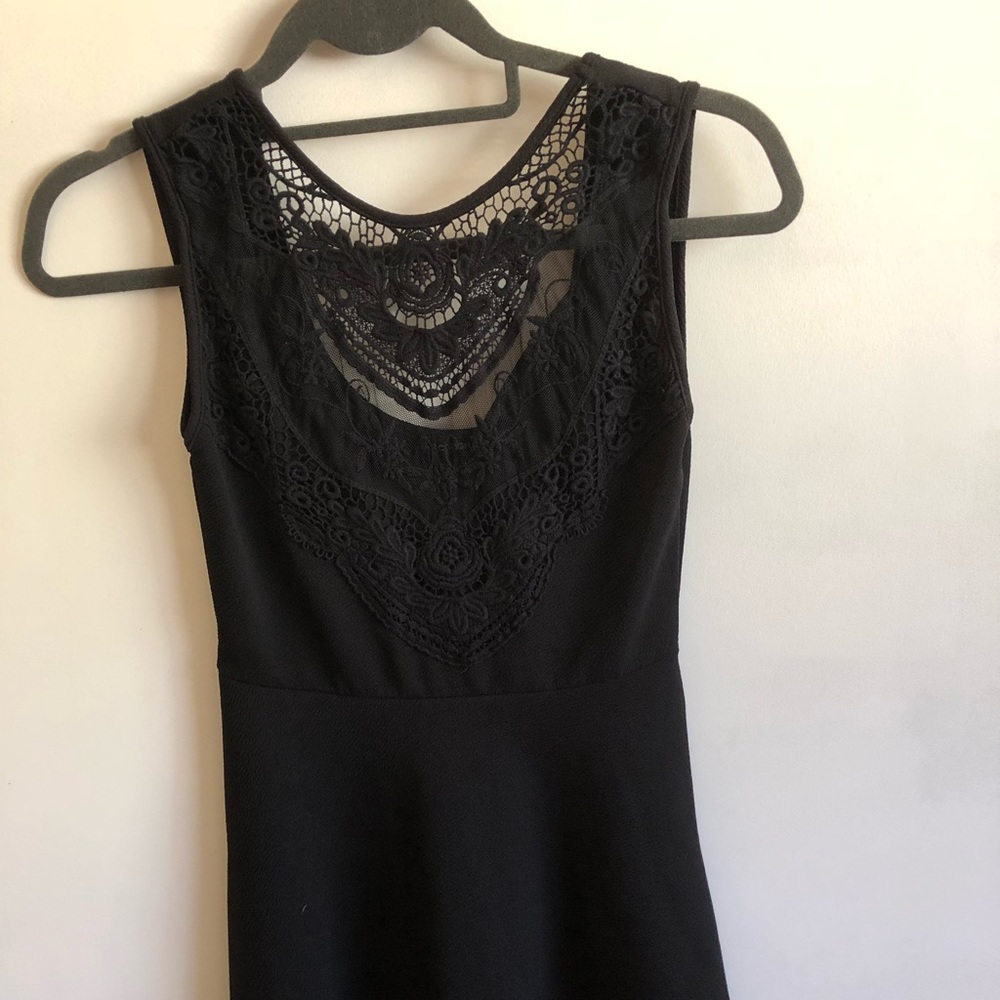 LBD Black Mini Dress with Lace